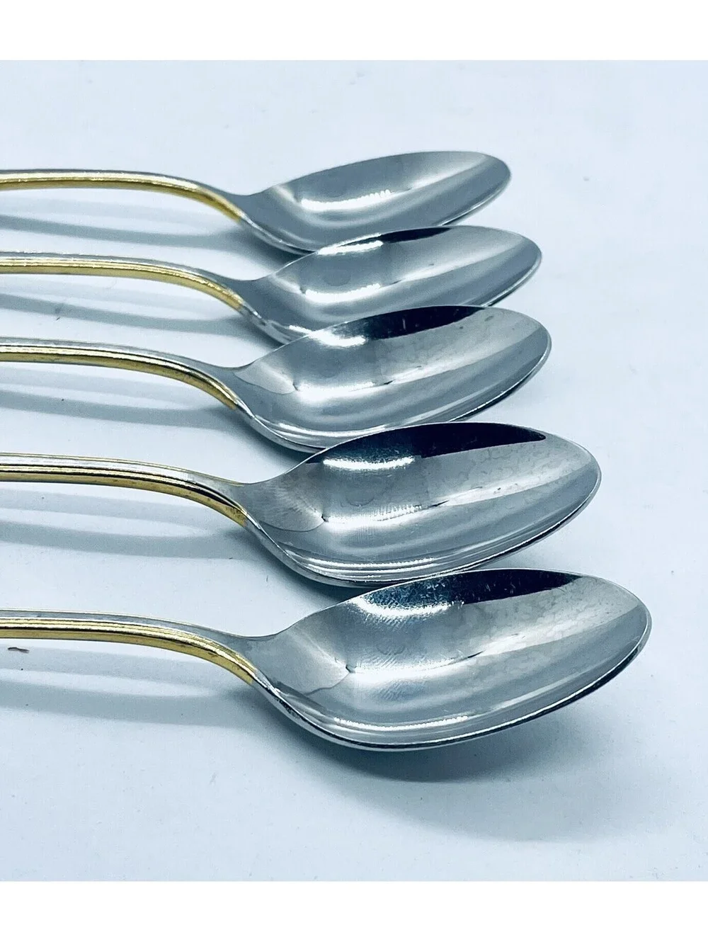 (5) Oxford Hall Stainless Japan Golden Coppelia Teaspoon Lot ~ 6.25”